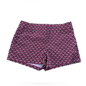 Express Women’s Shorts Size 0 – Bright Pink Black Geometric Print Side Zip